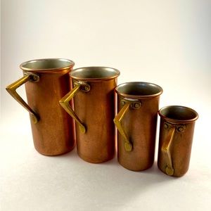 Paul Revere Vintage Copper with Brass Handles Measuring Cups Set Limited Edition
